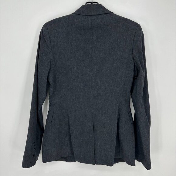 Express Blazer Jacket 4 Womens One Button Stretch Gray Suit Coat Work Career - Picture 2 of 8